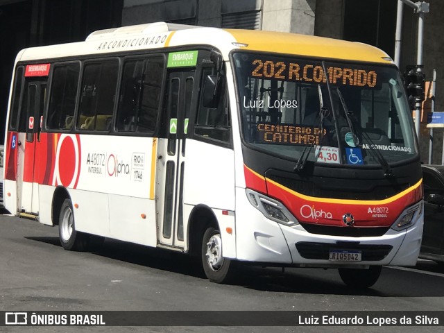 Auto Viação Alpha A48072 na cidade de Rio de Janeiro, Rio de Janeiro, Brasil, por Luiz Eduardo Lopes da Silva. ID da foto: 11673521.