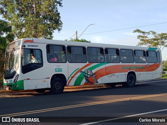 Empresa de Transportes Andorinha 6360 na cidade de Presidente Venceslau, São Paulo, Brasil, por Carlos Morais. ID da foto: 11673609.