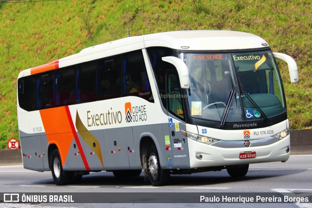 Viação Cidade do Aço RJ 174.028 na cidade de Piraí, Rio de Janeiro, Brasil, por Paulo Henrique Pereira Borges. Número da foto: #11675352.