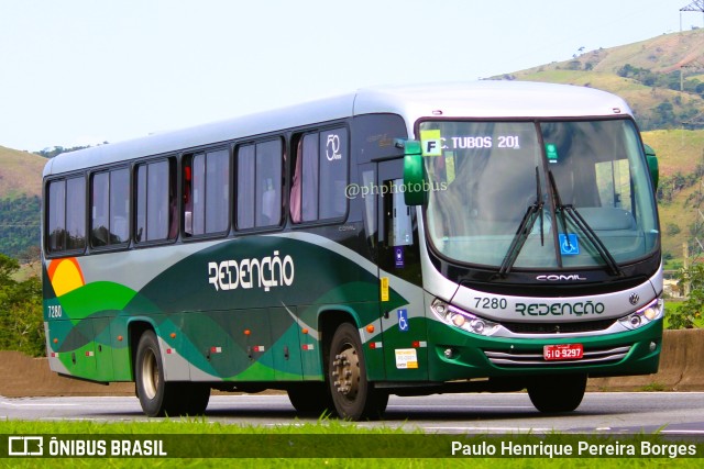 Redenção Turismo 7280 na cidade de Roseira, São Paulo, Brasil, por Paulo Henrique Pereira Borges. Número da foto: #11675244.