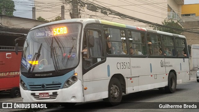 Transportes Barra C13512 na cidade de Rio de Janeiro, Rio de Janeiro, Brasil, por Guilherme Breda. ID da foto: 11676507.