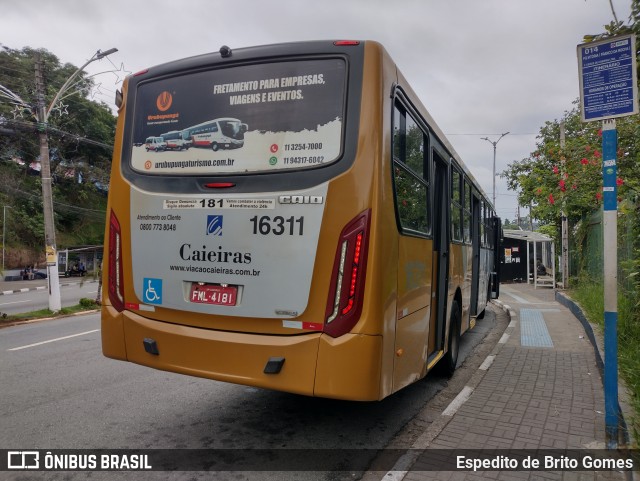 Viação Cidade de Caieiras 16311 na cidade de Caieiras, São Paulo, Brasil, por Espedito de Brito Gomes. Número da foto: #11680353.
