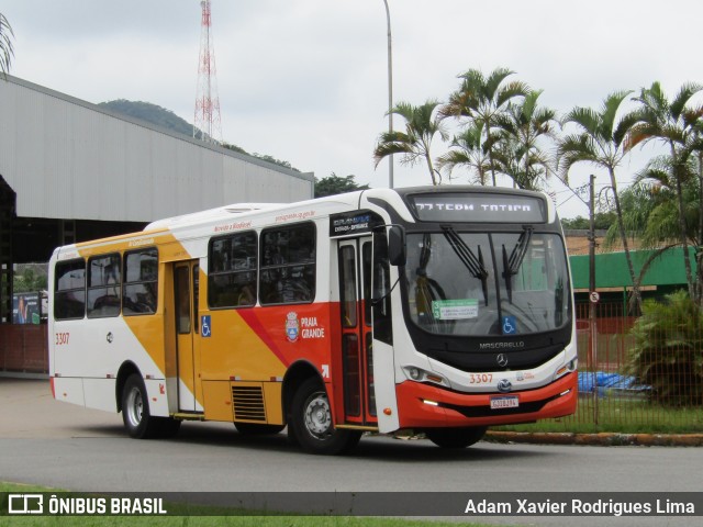 Viação Piracicabana Praia Grande 3307 na cidade de Praia Grande, São Paulo, Brasil, por Adam Xavier Rodrigues Lima. ID da foto: 11678665.