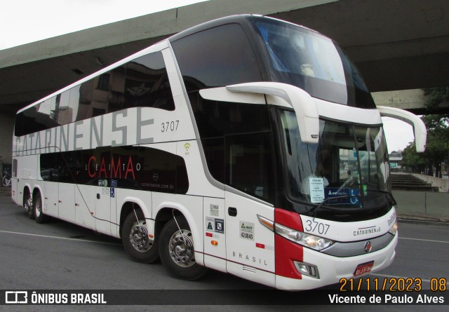 Auto Viação Catarinense 3707 na cidade de Belo Horizonte, Minas Gerais, Brasil, por Vicente de Paulo Alves. ID da foto: 11679056.