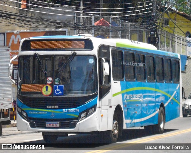 Viação Ponte Coberta RJ 190.074 na cidade de Nova Iguaçu, Rio de Janeiro, Brasil, por Lucas Alves Ferreira. ID da foto: 11678334.