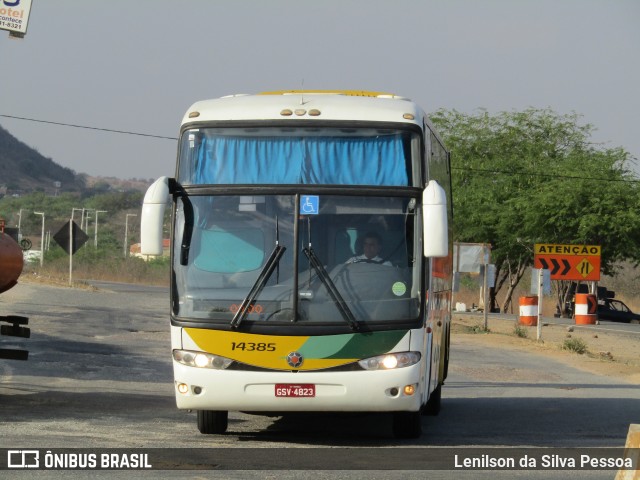 Empresa Gontijo de Transportes 14385 na cidade de Taquaritinga do Norte, Pernambuco, Brasil, por Lenilson da Silva Pessoa. ID da foto: 11682801.