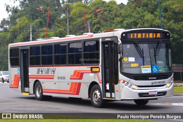 Viação Resendense RJ 192.023 na cidade de Resende, Rio de Janeiro, Brasil, por Paulo Henrique Pereira Borges. Número da foto: #11684603.