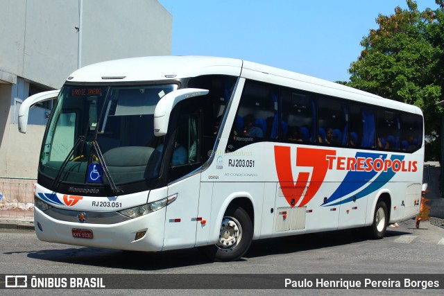 Viação Teresópolis RJ 203.051 na cidade de Rio de Janeiro, Rio de Janeiro, Brasil, por Paulo Henrique Pereira Borges. ID da foto: 11684691.