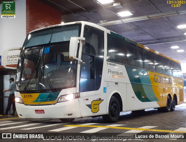 Empresa Gontijo de Transportes 12315 na cidade de Belo Horizonte, Minas Gerais, Brasil, por Lucas de Barros Moura. ID da foto: 11683166.