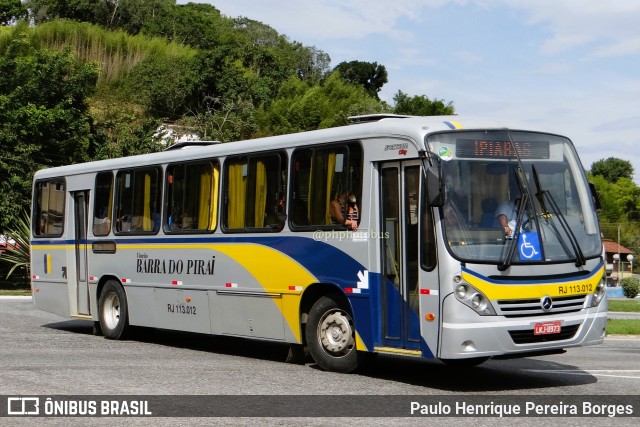 Viação Barra do Piraí Turismo RJ 113.012 na cidade de Barra do Piraí, Rio de Janeiro, Brasil, por Paulo Henrique Pereira Borges. ID da foto: 11684867.