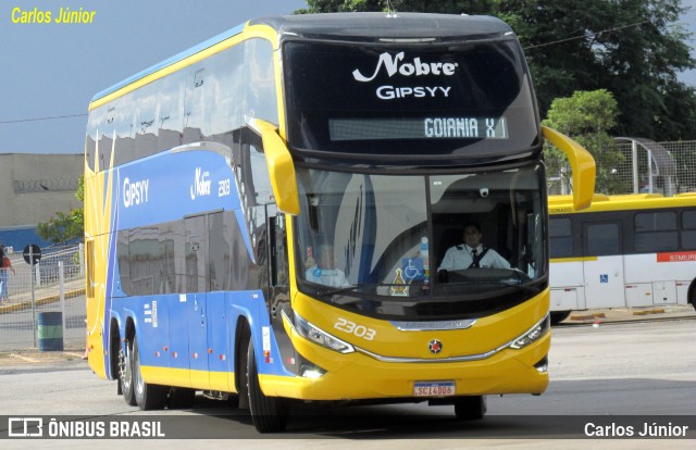 Nobre Transporte Turismo 2303 na cidade de Goiânia, Goiás, Brasil, por Carlos Júnior. ID da foto: 11686057.