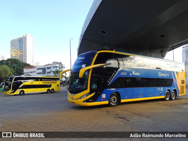 Nobre Transporte Turismo 2303 na cidade de Belo Horizonte, Minas Gerais, Brasil, por Adão Raimundo Marcelino. ID da foto: 11687320.