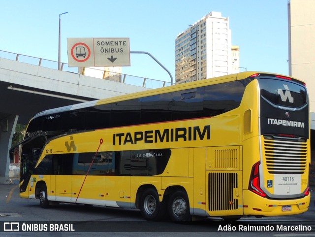 Viação Nova Itapemirim 40116 na cidade de Belo Horizonte, Minas Gerais, Brasil, por Adão Raimundo Marcelino. ID da foto: 11687326.