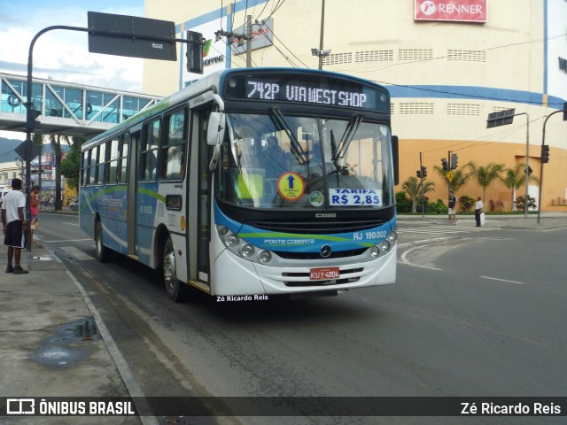 Viação Ponte Coberta RJ 190.002 na cidade de Rio de Janeiro, Rio de Janeiro, Brasil, por Zé Ricardo Reis. Número da foto: #11686043.