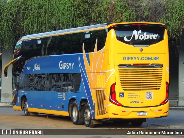 Nobre Transporte Turismo 2303 na cidade de Belo Horizonte, Minas Gerais, Brasil, por Adão Raimundo Marcelino. ID da foto: 11687315.