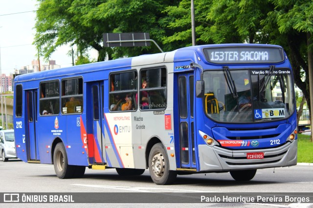 Viação Riacho Grande 2112 na cidade de São Bernardo do Campo, São Paulo, Brasil, por Paulo Henrique Pereira Borges. ID da foto: 10833421.