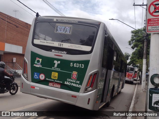 Transunião Transportes 5 6313 na cidade de São Paulo, São Paulo, Brasil, por Rafael Lopes de Oliveira. ID da foto: 10833741.