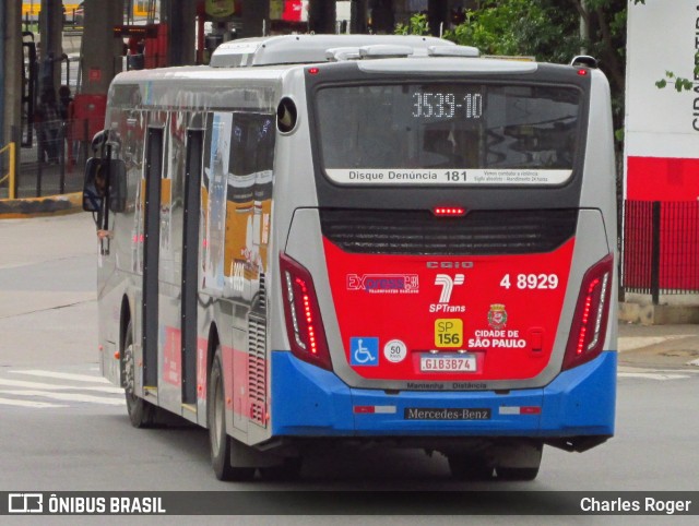 Express Transportes Urbanos Ltda 4 8929 na cidade de São Paulo, São Paulo, Brasil, por Charles Roger. ID da foto: 10833295.