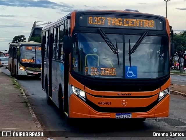 Auto Viação Marechal Brasília 445401 na cidade de Taguatinga, Distrito Federal, Brasil, por Brenno Santos. Número da foto: #10832881.