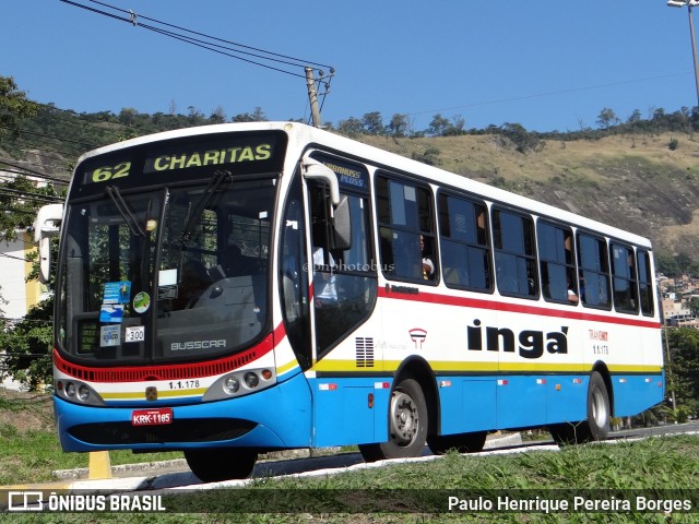 Auto Lotação Ingá 1.1.178 na cidade de Niterói, Rio de Janeiro, Brasil, por Paulo Henrique Pereira Borges. ID da foto: 10859441.