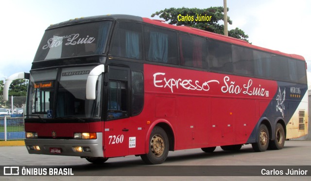 Expresso São Luiz 7260 na cidade de Goiânia, Goiás, Brasil, por Carlos Júnior. ID da foto: 10858221.