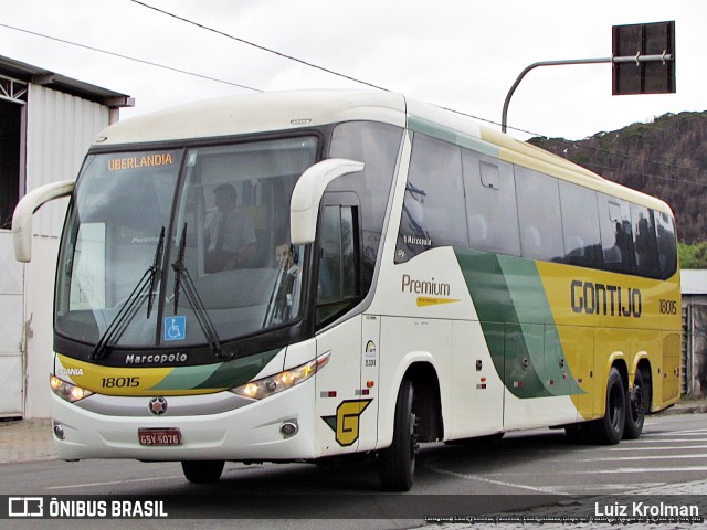 Empresa Gontijo de Transportes 18015 na cidade de Juiz de Fora, Minas Gerais, Brasil, por Luiz Krolman. ID da foto: 10862739.