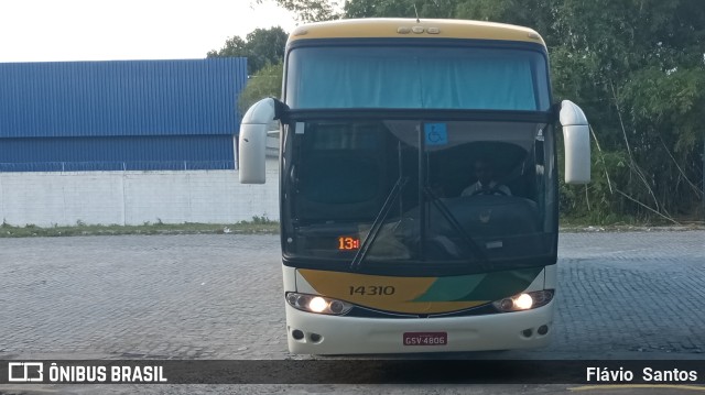 Empresa Gontijo de Transportes 14310 na cidade de Cruz das Almas, Bahia, Brasil, por Flávio  Santos. ID da foto: 10860440.