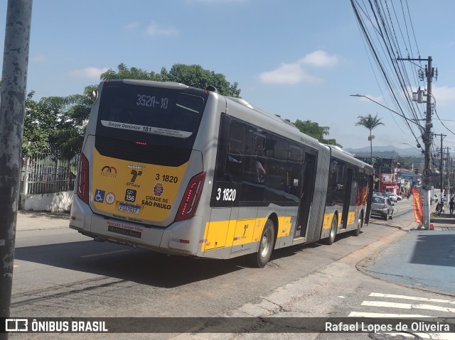Viação Metrópole Paulista - Zona Leste 3 1820 na cidade de São Paulo, São Paulo, Brasil, por Rafael Lopes de Oliveira. Número da foto: #10861306.