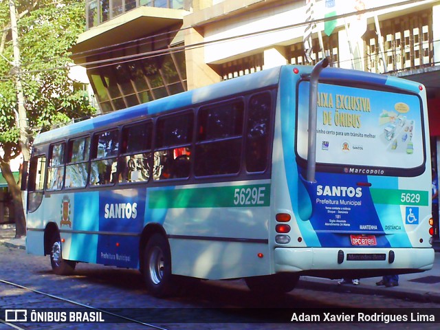 Viação Piracicabana Santos 5629e na cidade de Santos, São Paulo, Brasil, por Adam Xavier Rodrigues Lima. ID da foto: 10863515.