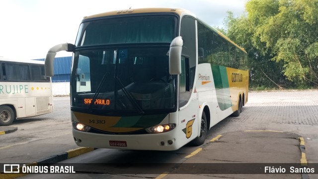 Empresa Gontijo de Transportes 14310 na cidade de Cruz das Almas, Bahia, Brasil, por Flávio  Santos. Número da foto: #10865489.