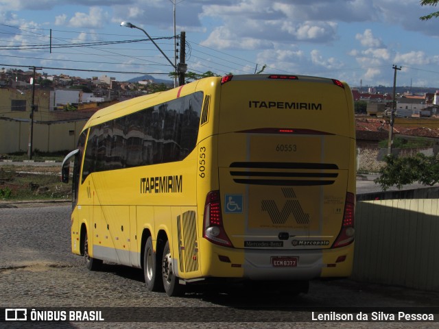 Viação Itapemirim 60553 na cidade de Caruaru, Pernambuco, Brasil, por Lenilson da Silva Pessoa. ID da foto: 10870513.