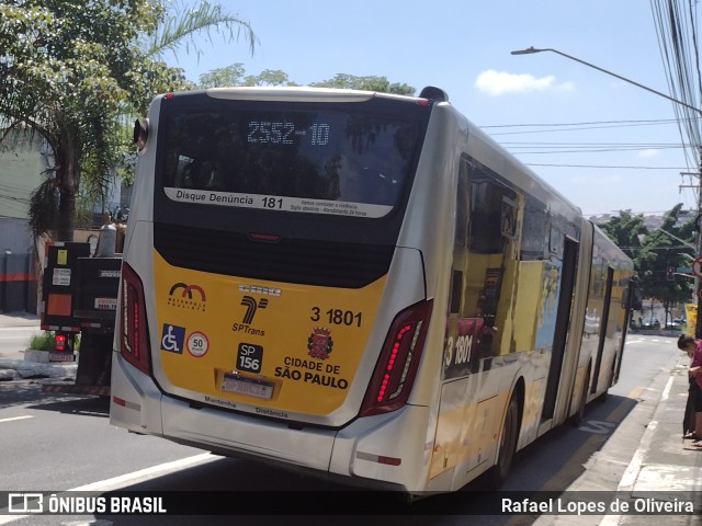 Viação Metrópole Paulista - Zona Leste 3 1801 na cidade de São Paulo, São Paulo, Brasil, por Rafael Lopes de Oliveira. Número da foto: #10869645.