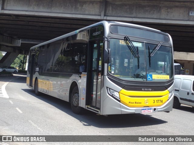Viação Metrópole Paulista - Zona Leste 3 1774 na cidade de São Paulo, São Paulo, Brasil, por Rafael Lopes de Oliveira. Número da foto: #10869566.