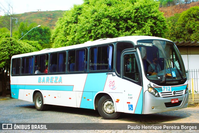 Empresa Bareza Turismo 712 na cidade de Cataguases, Minas Gerais, Brasil, por Paulo Henrique Pereira Borges. ID da foto: 10872897.