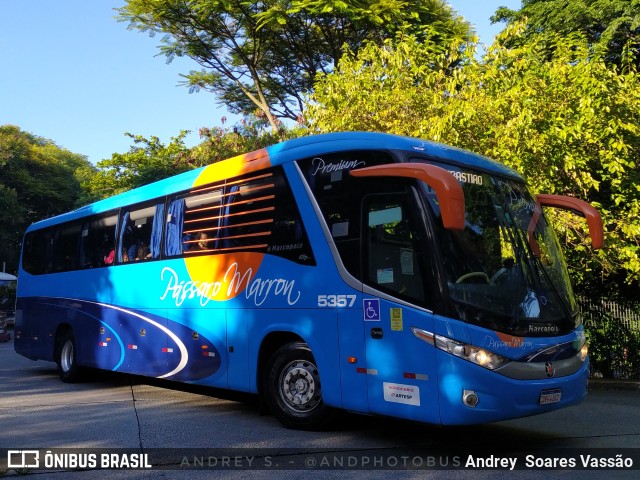 Empresa de Ônibus Pássaro Marron 5357 na cidade de São Paulo, São Paulo, Brasil, por Andrey  Soares Vassão. Número da foto: #10875174.