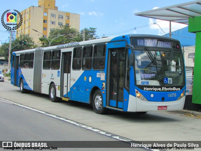 VB Transportes e Turismo 1478 na cidade de Campinas, São Paulo, Brasil, por Henrique Alves de Paula Silva. ID da foto: 10873646.