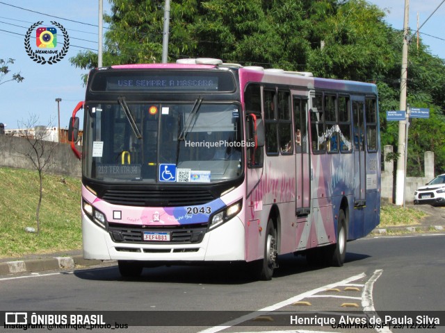 Itajaí Transportes Coletivos 2043 na cidade de Campinas, São Paulo, Brasil, por Henrique Alves de Paula Silva. Número da foto: #10877023.