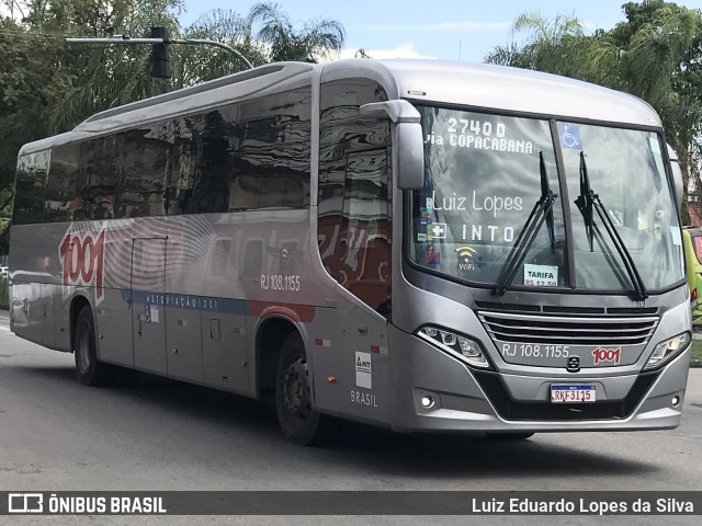 Auto Viação 1001 RJ 108.1155 na cidade de Niterói, Rio de Janeiro, Brasil, por Luiz Eduardo Lopes da Silva. ID da foto: 10877877.