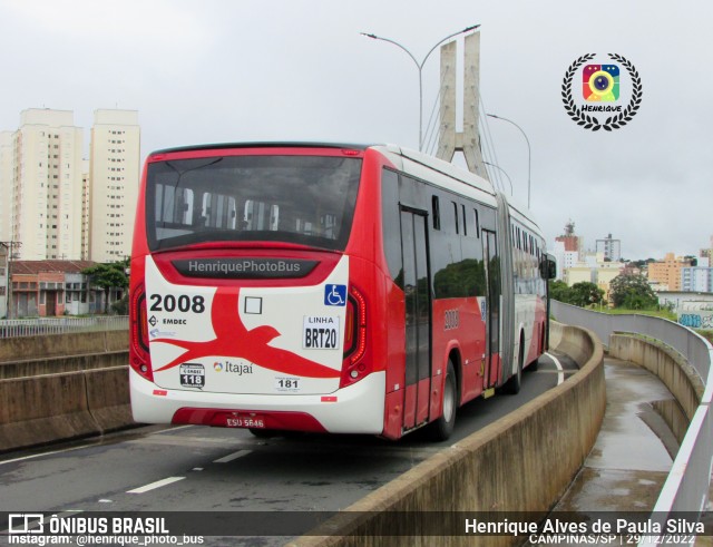 Itajaí Transportes Coletivos 2008 na cidade de Campinas, São Paulo, Brasil, por Henrique Alves de Paula Silva. ID da foto: 10877007.