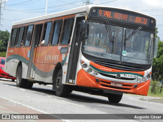 Linave Transportes RJ 146.089 na cidade de Nova Iguaçu, Rio de Janeiro, Brasil, por Augusto César. Número da foto: #10876938.