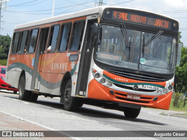 Linave Transportes RJ 146.089 na cidade de Nova Iguaçu, Rio de Janeiro, Brasil, por Augusto César. ID da foto: 10876938.