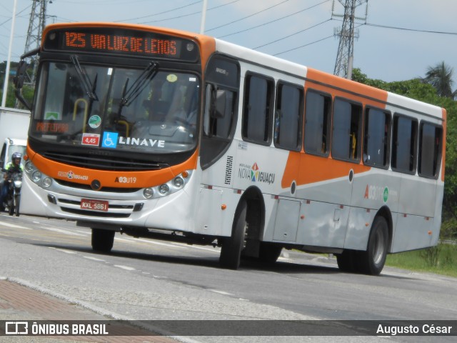 Linave Transportes A03019 na cidade de Nova Iguaçu, Rio de Janeiro, Brasil, por Augusto César. Número da foto: #10876892.