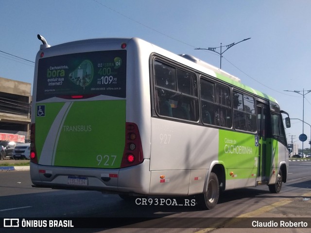 Transbus Cachoeirinha 927 na cidade de Cachoeirinha, Rio Grande do Sul, Brasil, por Claudio Roberto. ID da foto: 10881929.