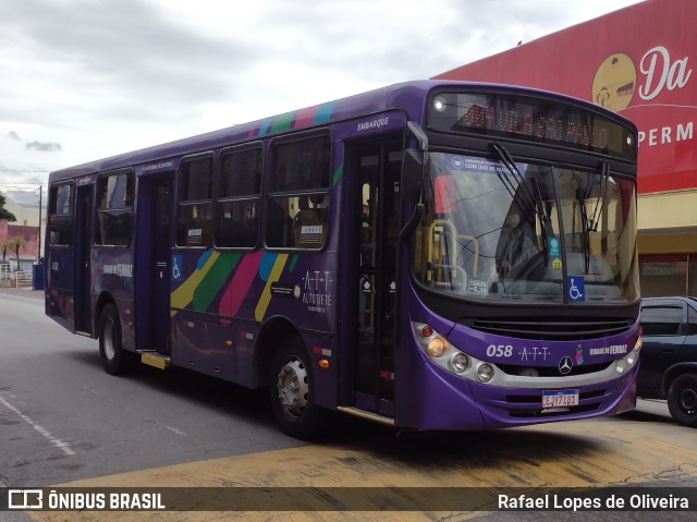 ATT - Alto Tietê Transportes Ferraz de Vasconcelos 058 na cidade de Ferraz de Vasconcelos, São Paulo, Brasil, por Rafael Lopes de Oliveira. Número da foto: #10881758.