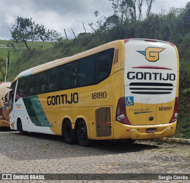 Empresa Gontijo de Transportes 18180 na cidade de João Monlevade, Minas Gerais, Brasil, por Sergio Corrêa. ID da foto: 10882167.