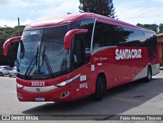 Viação Santa Cruz 30023 na cidade de Três Corações, Minas Gerais, Brasil, por Fábio Mateus Tibúrcio. ID da foto: 10883384.