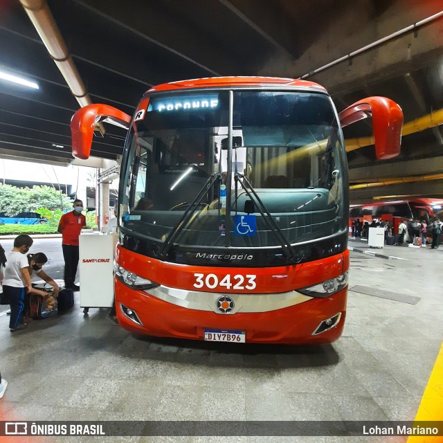 Viação Santa Cruz 30423 na cidade de São Paulo, São Paulo, Brasil, por Lohan Mariano. ID da foto: 10885701.