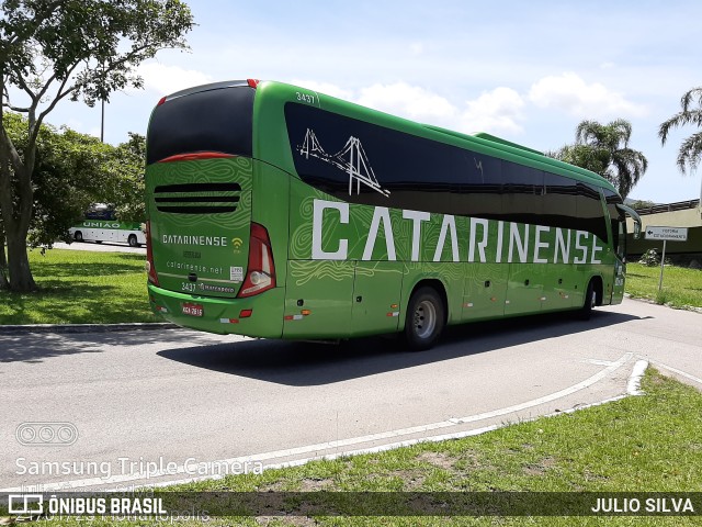 Auto Viação Catarinense 3437 na cidade de Florianópolis, Santa Catarina, Brasil, por JULIO SILVA. ID da foto: 10882816.