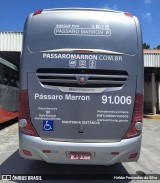 Empresa de Ônibus Pássaro Marron 91.006 na cidade de Guaratinguetá, São Paulo, Brasil, por Helder Fernandes da Silva. ID da foto: :id.