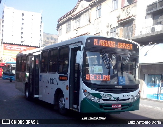 Viação Vila Rica RJ 206.049 na cidade de Nova Iguaçu, Rio de Janeiro, Brasil, por Luiz Antonio Doria. Número da foto: #10837202.